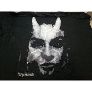 Out Of Necessity Short‎ Sleeve Crew Neck Graphic Print Black Shirt Large